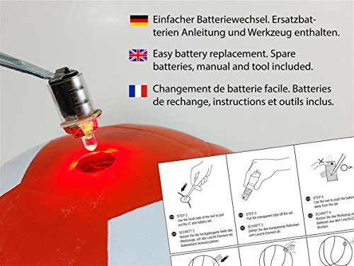NIGHTMATCH Balón de Fútbol Ilumina Incl. Bomba de balón - LED Interior se Enciende Cuando se patea – Brilla en la Oscuridad - Tamaño 5 - Tamaño y Peso Oficial Naranja/Blanco