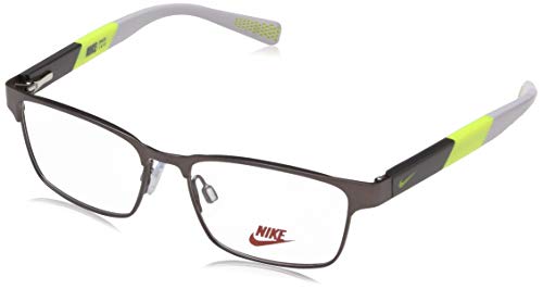 NIKE 5575 068 46 Monturas de gafas, Satin Gunmetal/Volt, Unisex-niños