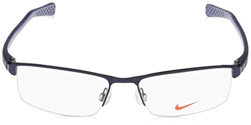 NIKE 8097 400 55 Monturas de gafas, Satin Bluee/Midnight Navy, Hombre