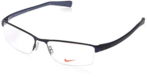 NIKE 8097 400 55 Monturas de gafas, Satin Bluee/Midnight Navy, Hombre