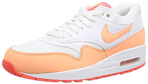 Nike Air MAX 1 Essential - Zapatillas para Mujer, Color White/Sunset Glow-Hot Lava 114, Talla 40