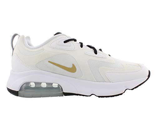 Nike W Air MAX 200, Zapatillas de Running para Asfalto para Mujer, Multicolor (White/Metallic Gold/Black 102), 39 EU