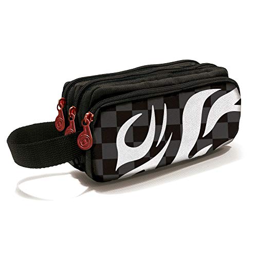 Nikidom 9419 - Estuche Escolar "Triple Roller", Negro y Gris