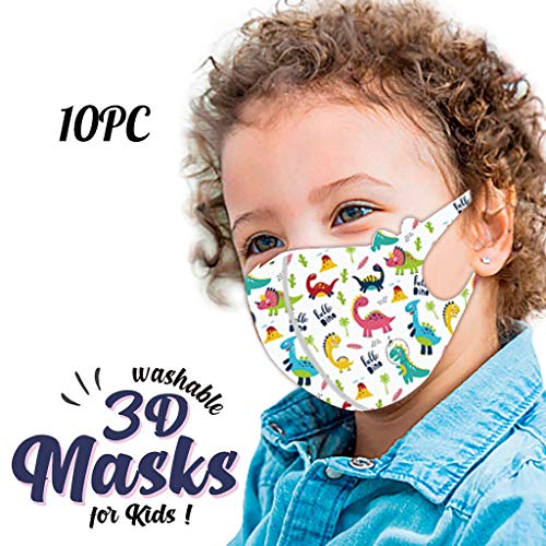 Niño 10PC Reutilizable Mascarillas de tela quirúrgica. Personalizadas. Reutilizables. Lavables. Antibacterianas. Antifluidos. Tamaño infantil Protector facial/Bufanda con bucle/Bandana/Pasam