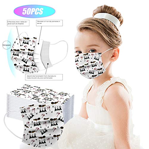 Niños 50PCS Víspera de Todos los Santos Mascarillas Lavables y Reutilizables - Mascarillas Calidad Premium fabricadas en Valencia y entrega 15 Polvo Viento Bandana Headwear Para Pesca Senderismo M