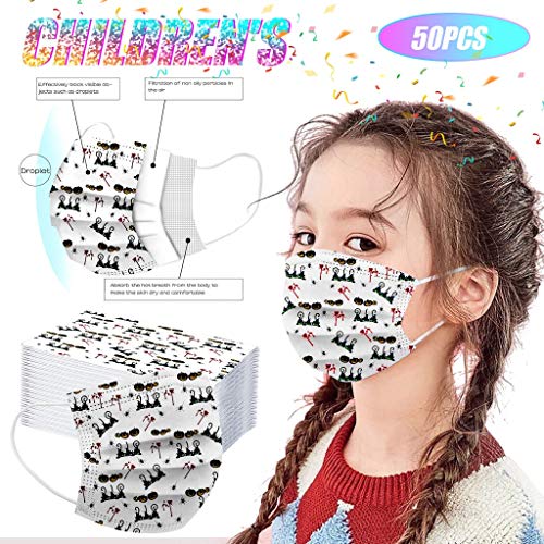 Niños 50PCS Víspera de Todos los Santos Mascarillas Lavables y Reutilizables - Mascarillas Calidad Premium fabricadas en Valencia y entrega 15 Polvo Viento Bandana Headwear Para Pesca Senderismo M