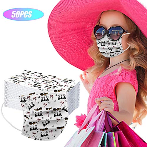 Niños 50PCS Víspera de Todos los Santos Mascarillas Lavables y Reutilizables - Mascarillas Calidad Premium fabricadas en Valencia y entrega 15 Polvo Viento Bandana Headwear Para Pesca Senderismo M