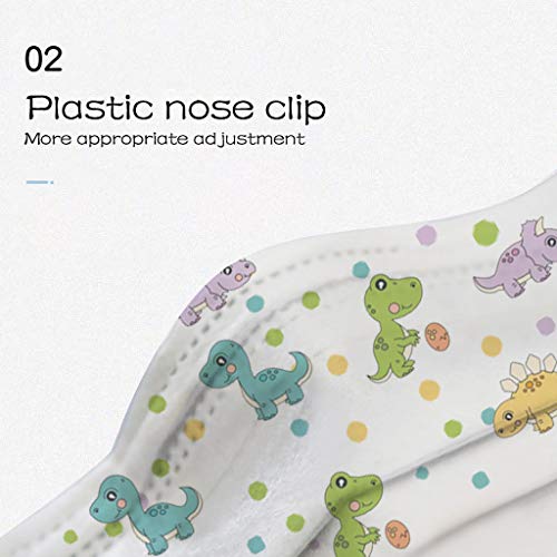 Niños Desechables de Filtro de 3 Capas con Pendientes Elásticos, 50/100 unidades, Dibujos Animados patrón（Dinosaurio Arco iris perrito Espacio animal）