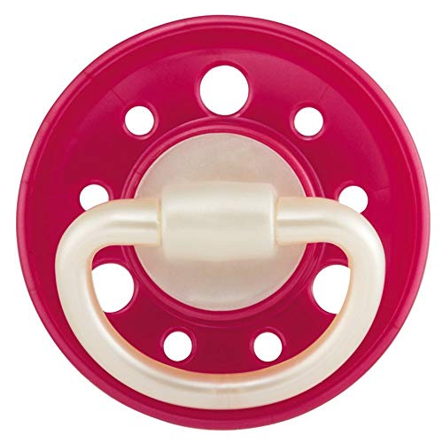 Nip Cherry redondo Aspiradora Chupete//8 unidades Girl Set//Talla 2//látex natural//6 + meses//Crema & Rosa + Morado & Rojo