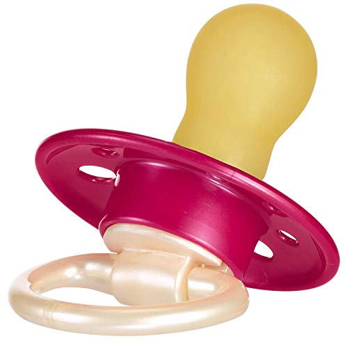 Nip Cherry redondo Aspiradora Chupete//8 unidades Girl Set//Talla 2//látex natural//6 + meses//Crema & Rosa + Morado & Rojo