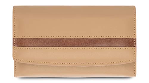 Nippes Solingen Seam - Set de manicura (7 piezas, estuche de piel de vacuno con botón de presión, Nippes Premium Line), color beige