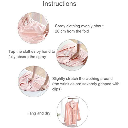 NiuCa Spray Antiarrugas para Ropa, 5 en 1 removedor de Arrugas de Tela mágica portátil Spray antiestático para Cortinas/manteles/sábanas/Fundas de Almohada (2pcs)