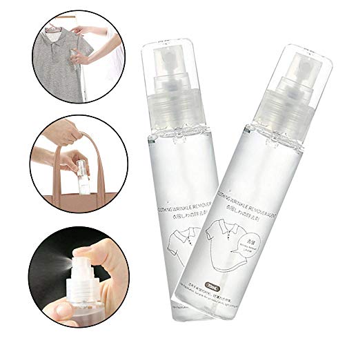 NiuCa Spray Antiarrugas para Ropa, 5 en 1 removedor de Arrugas de Tela mágica portátil Spray antiestático para Cortinas/manteles/sábanas/Fundas de Almohada (2pcs)
