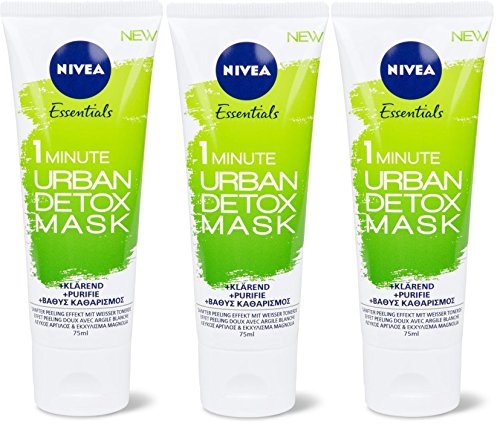 Nivea Cuidado de la cara Essentials 1 minuto Urban Detox Máscara 3 x 75 ml tubo