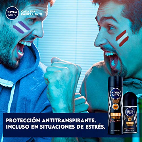 NIVEA MEN Stress Protect Spray (1 x 200 ml), desodorante antitranspirante para combatir la sudoración por estrés, desodorante para hombre con 48 horas de protección
