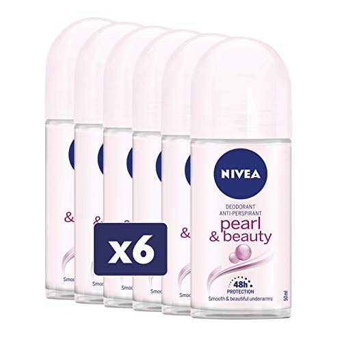 NIVEA Pearl & Beauty Desodorante de ataques, 6 paquetes de 50 ML