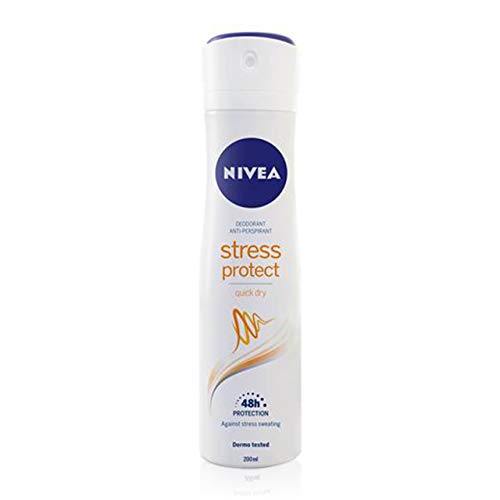NIVEA Stress Protect Spray (1 x 200 ml), desodorante antitranspirante para combatir la sudoración por estrés, desodorante para mujer con 48 horas de protección