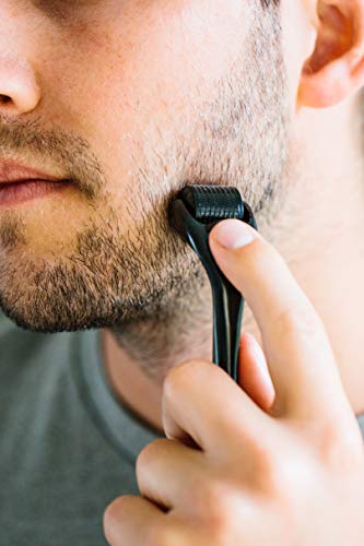 NJORD Beard Roller, Rodillo Facial Dermatológico con Microagujas que Estimulan el Crecimiento Barba y Mejora el Cuidado Facial