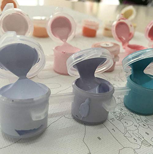 NOBRAND Pintura por Número Kits Lienzo DIY Pintura Al Óleo para Niños Estudiantes Adultos Principiante-Ciudad Castillo De Peñíscola Casas De Playa