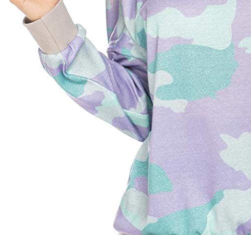 NOBRAND Suéter casual para mujer con estampado de camuflaje para primavera y verano Macarons Color XL