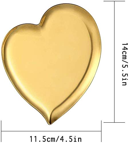 Nologo Bandejas de Toalla de Acero Inoxidable, en Forma de corazón joyería Bowl, Muti-función cosmética Organizador bandejas de Toallas for la baratija de Anillo, Caramelo, joyería, Fruta, Postre