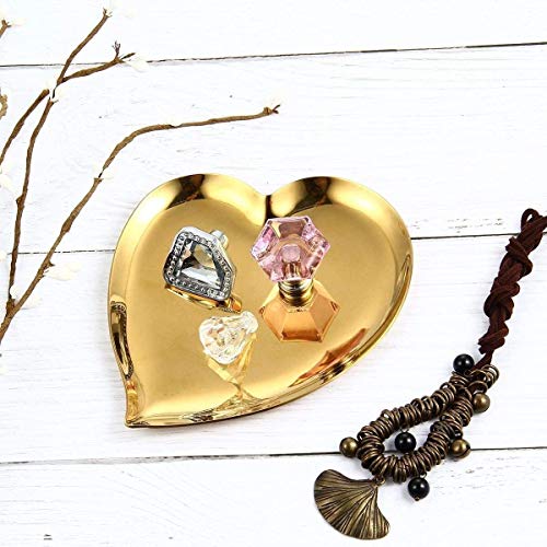 Nologo Bandejas de Toalla de Acero Inoxidable, en Forma de corazón joyería Bowl, Muti-función cosmética Organizador bandejas de Toallas for la baratija de Anillo, Caramelo, joyería, Fruta, Postre