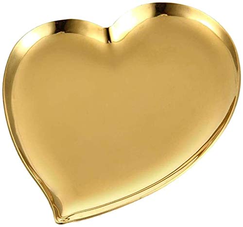 Nologo Bandejas de Toalla de Acero Inoxidable, en Forma de corazón joyería Bowl, Muti-función cosmética Organizador bandejas de Toallas for la baratija de Anillo, Caramelo, joyería, Fruta, Postre