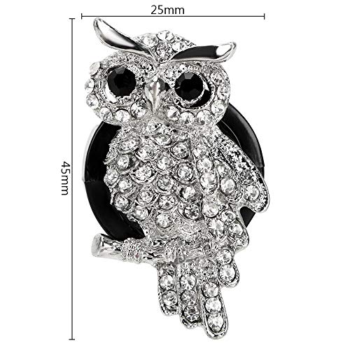 NOPNOG - Perfume con clip, metal, diseño de búho, color plateado