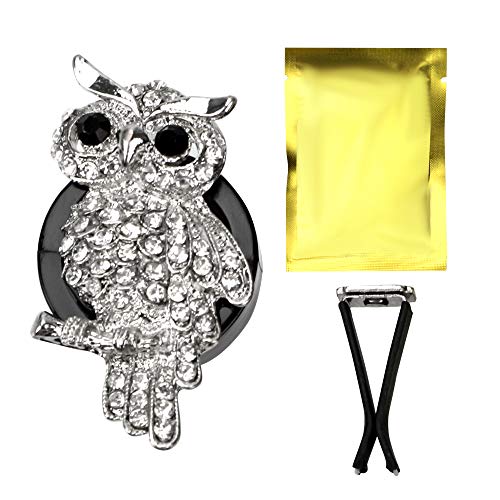 NOPNOG - Perfume con clip, metal, diseño de búho, color plateado
