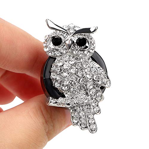 NOPNOG - Perfume con clip, metal, diseño de búho, color plateado