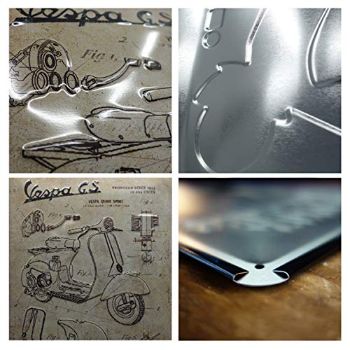 Nostalgic-Art Cartel de Chapa Retro Vespa – Parts Sketches – Idea de Regalo para los Aficionados a Las Scooters, metálico, Diseño Vintage, 20 x 30 cm