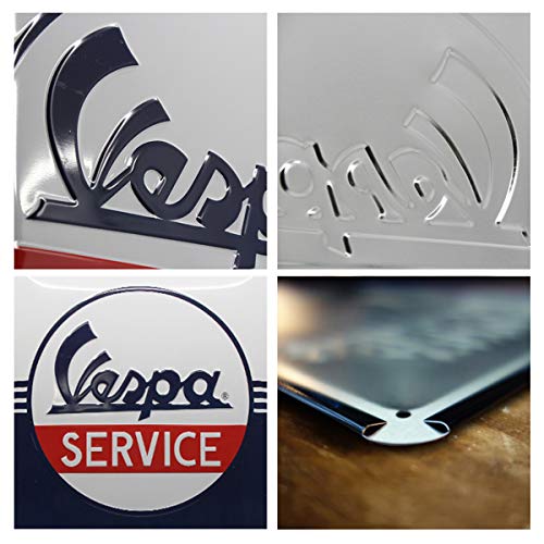 Nostalgic-Art Cartel de Chapa Retro Vespa – Service – Idea de Regalo para los Aficionados a Las Scooters, metálico, Diseño Vintage, 30 x 40 cm