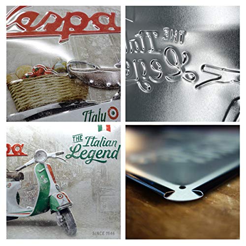 Nostalgic-Art Retro Cartel de chapa – Vespa – Italian Legend – Idea de regalo para Vespa Roller fans – para decoración, 30 x 40 cm