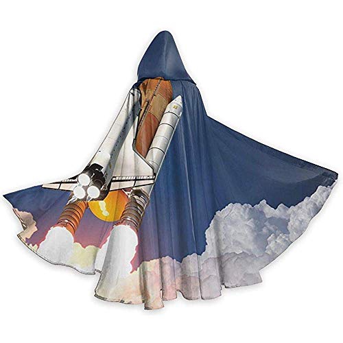 Not Applicable Adulto Capa,Bruja Manto del Diablo,Capa De Vampiro,Largo Capa con Capucha,Space Rocket Lifting Through Devil Witch Wizard Cape,Traje De Vampiro,Capa con Capucha De Fiesta