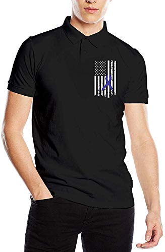 Not Colon Cancer Awareness Flag Camisas de Golf clásicas para Hombres Polo de Manga Corta