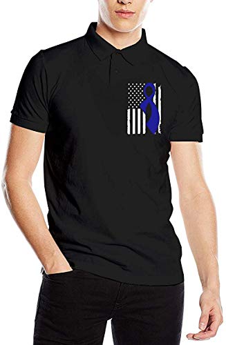 Not Colon Cancer Awareness Flag Camisas de Golf clásicas para Hombres Polo de Manga Corta