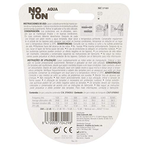 NOTON tapones aqua de silicona para oídos blíster 2 uds