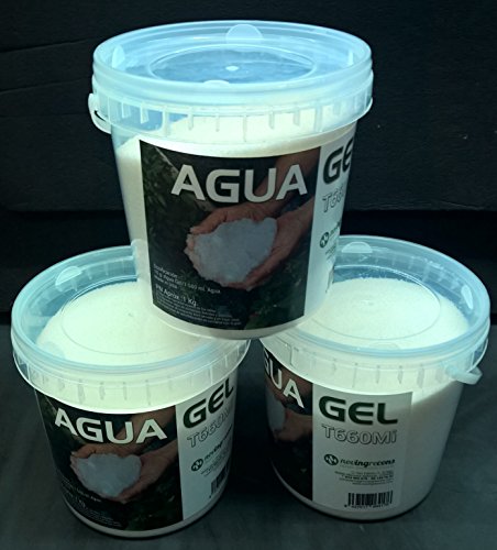 NOVINGRECONS Agua Gel - Formato Jardin/Huerto. Retenedor Agua Multiples Ciclos Uso. Cubo 1Kg.