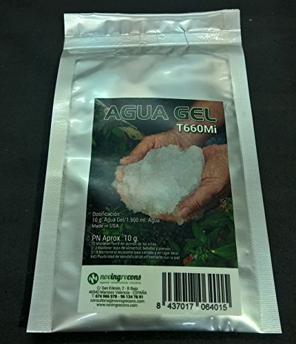 NOVINGRECONS Agua Gel - Paquete 20g Formato Pequeño Jardin/Huerto. Retenedor Agua Multiples Ciclos Uso.