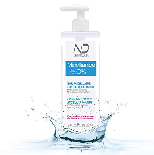 NUBIANCE - Agua Micelar Purificante, Express 3 en 1, Alta Tolerancia, Gran Formato 500ml Miceliancia 0%. Piel Sensible, Mixta a Grasa, 500ml, Limpia Impurezas, Exceso de Sebo, Desmaquillante