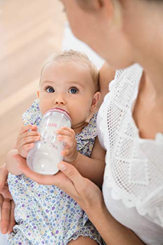 NUK First Choice Plus Starter Set, 4 Baby botellas con aspiradores de hidratacion y caja para botellas, 0-6 meses, modelos surtidos