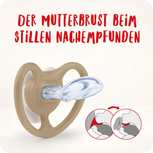 NUK Space chupete, en forma de mandíbula, 18-36 meses, silicona, oso y ballena, 2 piezas