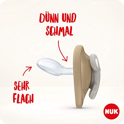 NUK Space chupete, en forma de mandíbula, 18-36 meses, silicona, oso y ballena, 2 piezas