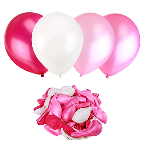 NUOLUX 3,2 g 50pcs látex Globos Globos perla para boda cumpleaños globos fiesta Toy (blanco rosa luz rosa ciruela)
