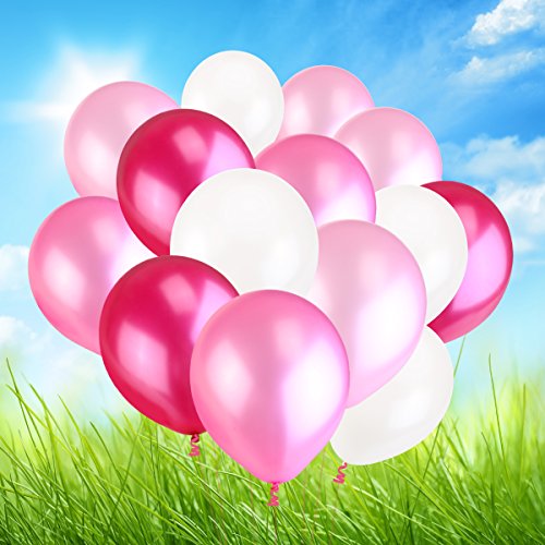 NUOLUX 3,2 g 50pcs látex Globos Globos perla para boda cumpleaños globos fiesta Toy (blanco rosa luz rosa ciruela)