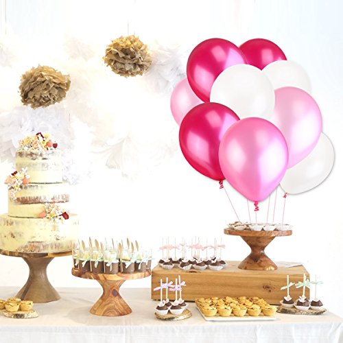 NUOLUX 3,2 g 50pcs látex Globos Globos perla para boda cumpleaños globos fiesta Toy (blanco rosa luz rosa ciruela)