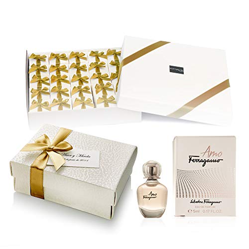 NUPTALIA Perfumes miniaturas Originales de Mujer como Detalles para Bodas Ferragamo Amo Eau de Parfum 5 ml. para Regalar