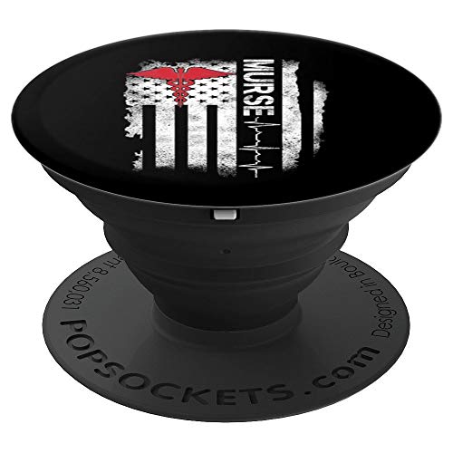 Nurse American Flag ER PACU L&D PICU Registered RN Gifts PopSockets Agarre y Soporte para Teléfonos y Tabletas