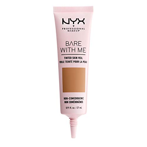 NYX Professional Makeup Base de Maquillaje Velo de Color Bare With Me, Extractos Hidratantes de Aloe y Pepino, Inspirada en el Cuidado de la Piel, Cobertura Ligera, Tono Golden Camel