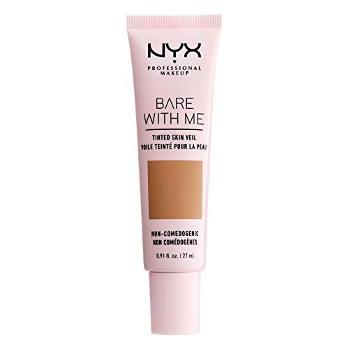 NYX Professional Makeup Base de Maquillaje Velo de Color Bare With Me, Extractos Hidratantes de Aloe y Pepino, Inspirada en el Cuidado de la Piel, Cobertura Ligera, Tono Golden Camel
